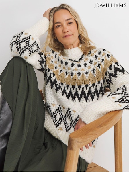 JD Williams Natural All Over Fairisle Pattern Jumper (AT3804) | £35