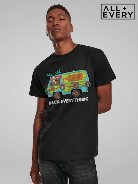 All + Every Black Scooby Doo Christmas The Mystery Machine Mens 100% Cotton T-Shirt (AT3863) | £25