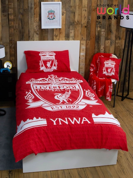 Character World Red Liverpool Reversible Polycotton Duvet Cover Set (AT3878) | £26 - £36