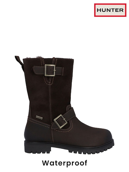 Hunter Waterproof Ness Mid Calf Lined Biker Boots (AT3964) | £140
