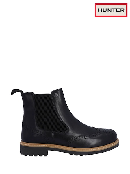 Hunter Cawdor Brogues Dealer Leather Chelsea Boots (AT3976) | £125