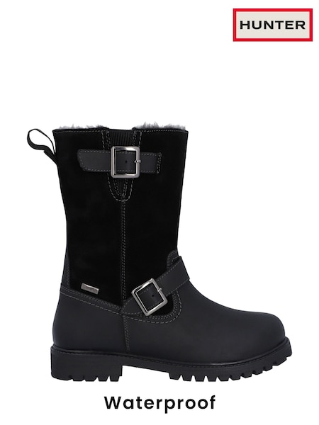 Hunter Waterproof Ness Mid Calf Lined Biker Boots (AT3997) | £140