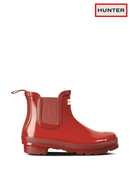 Hunter Womens Red Original Chelsea Gloss Boots (AT4004) | £95