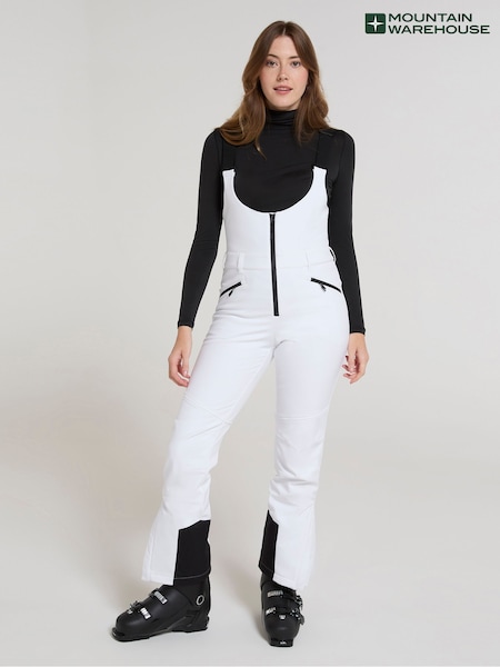 Mountain Warehouse White Womens Recco Thermal Lined Bib Front Ski Trousers (AT4038) | £112