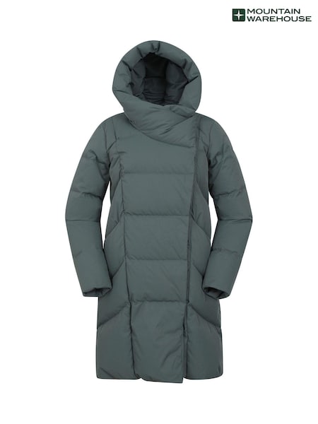 Mountain Warehouse Green Womens Cosy Wrap II Extreme Water Resistant Down Jacket (AT4096) | £175