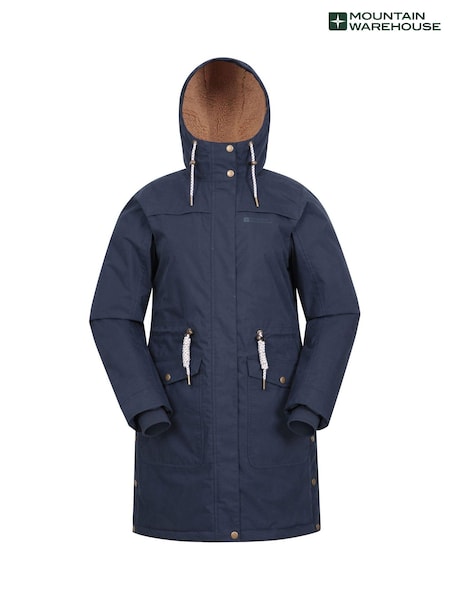 Mountain Warehouse Blue Womens Acorn Borg Lined Padded Waterproof Parka (AT4136) | £128