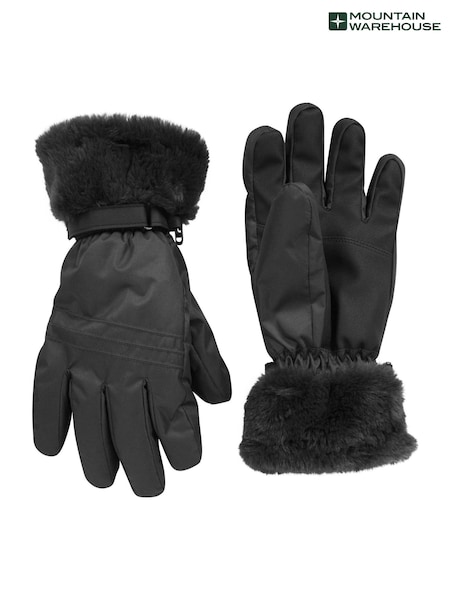 Mountain Warehouse Black Womens Parallax Waterproof Ski Gloves (AT4139) | £32