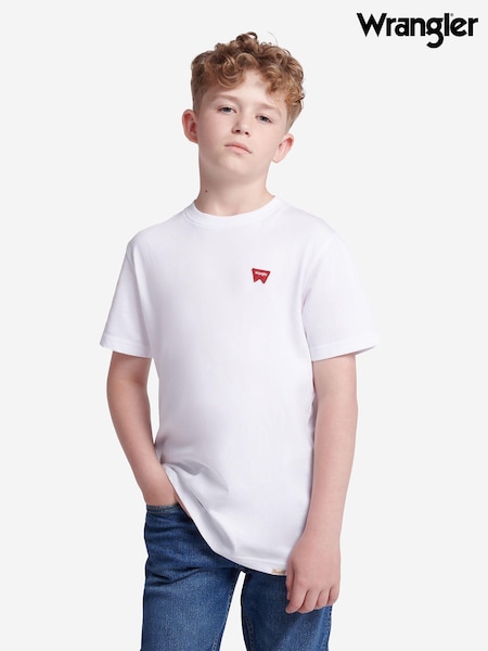 Wrangler White Boys Festival 100% Cotton T-Shirt (AT4165) | £20 - £24