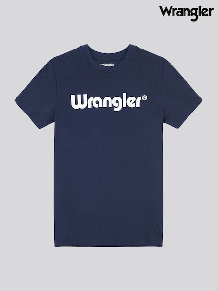 Wrangler Blue Boys Tubular 100% Cotton T-Shirt (AT4170) | £18 - £22