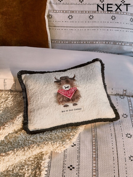 Natural Cowboy Hamish The Highland Cow Cushion (AT4542) | £20