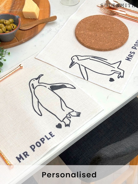 Personalised 100% Linen Place Mats by Solesmith (AT5155) | £32