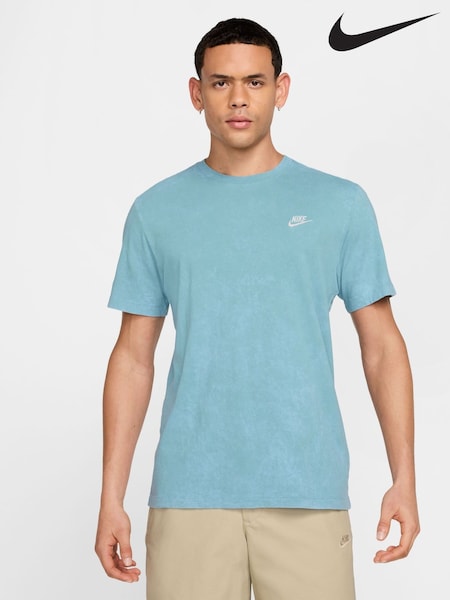 Nike Blue Club Premium Washed T-Shirt (AT5168) | £33