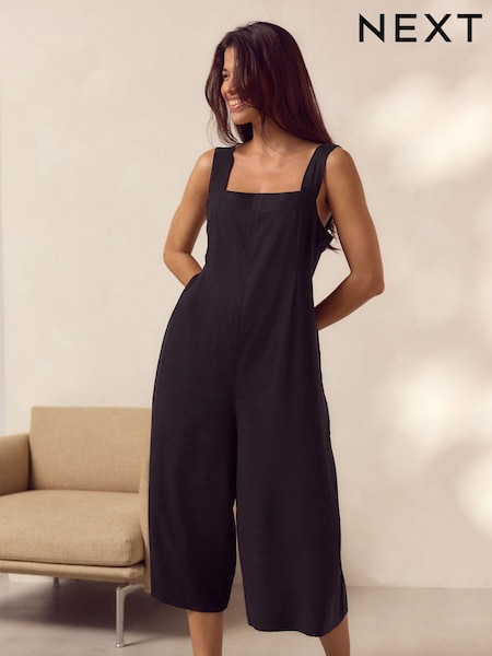 Black Linen Blend Jumpsuit (AT5205) | £40