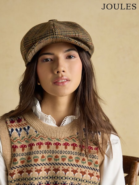 Joules Harrogate Brown Baker Boy Hat (AT5366) | £35