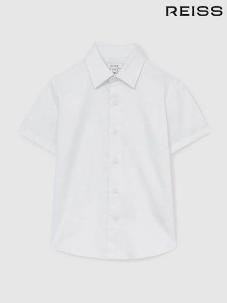Reiss White Woods Cotton Slim-Fit Short-Sleeve Shirt (AT5447) | £26