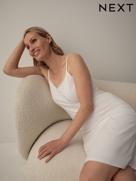 White Menopause Friendly Cooling Cotton Slip (AT5510) | £29