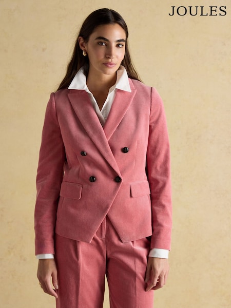 Fernhill Pink Corduroy Double Breasted Blazer (AT5548) | £139