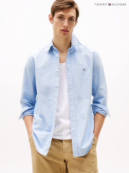 Tommy Hilfiger Blue Solid Heritage Oxford Shirt (AT5571) | £85