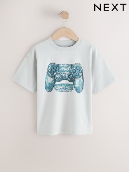 Grey Controller Relaxed Fit Short Sleeve Graphic Print T-Shirt (3-16yrs) (AT5586) | £6 - £9