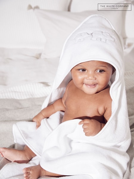 The White Company Baby Elephant Hooded White Towel (AT5789) | £28