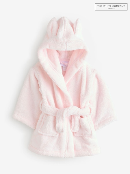 The White Company Pink Bear Baby 100% Organic Cotton Robe (AT5811) | £32