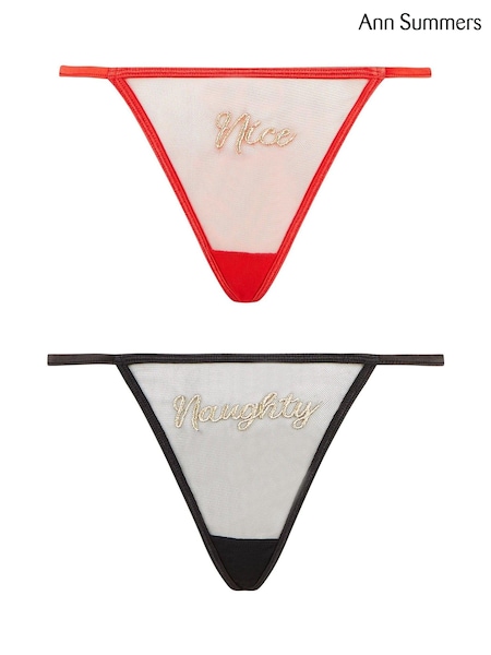 Ann Summers Red Naughty Nice Thongs 2 Pack (AT5916) | £15