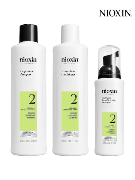 Nioxin Scalp + Hair Thickening System 2 for Natural Hair with Progressed Thinning Loyalty Kit (AT5985) | £67