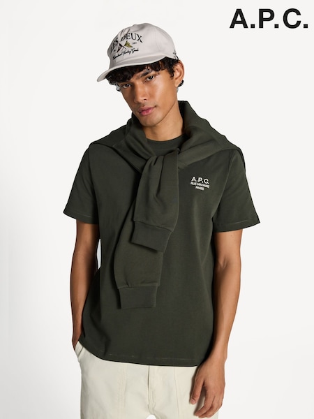 A.P.C. Green Standard Rue Madame T-Shirt (AT6079) | £125