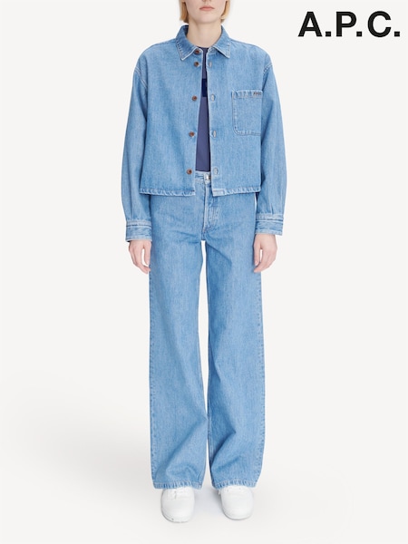A.P.C. Blue Embroidered Samantha Overshirt (AT6088) | £265