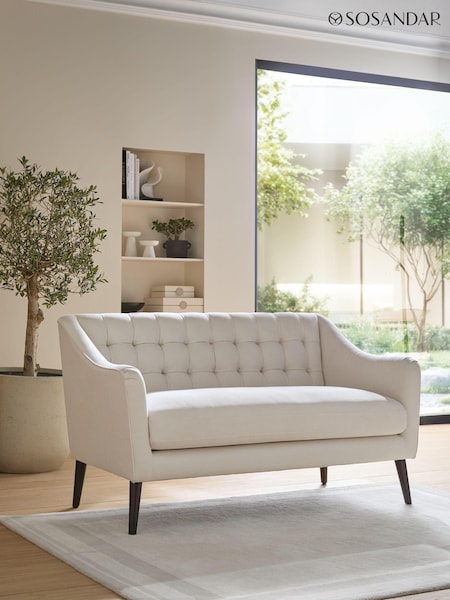 Sosandar Ivory Textured Chenille Amalfi 2 Seater Sofa (AT6150) | £799