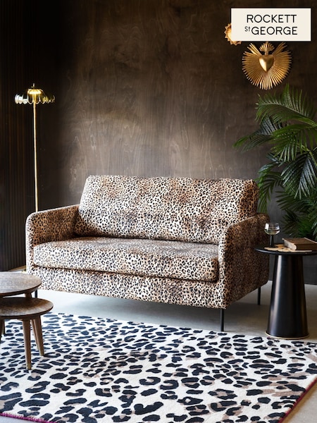 Rockett St George Leopard Love Velvet The Edie 2 Seater Sofa (AT6174) | £899