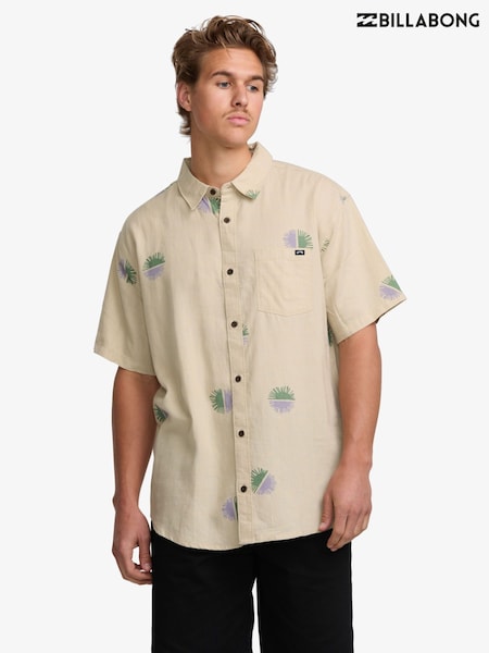 Billabong Cream Cordoba Printed Short Sleeve Shirt (AT6312) | £60