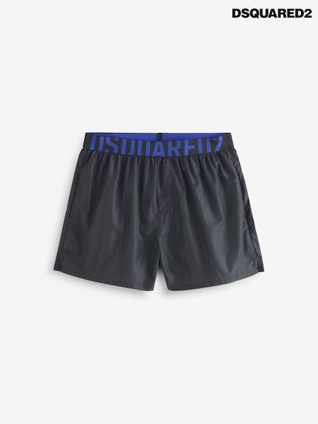 DSquared2 Black Underwear Logo Waistband Swim Shorts (AT6344) | £194