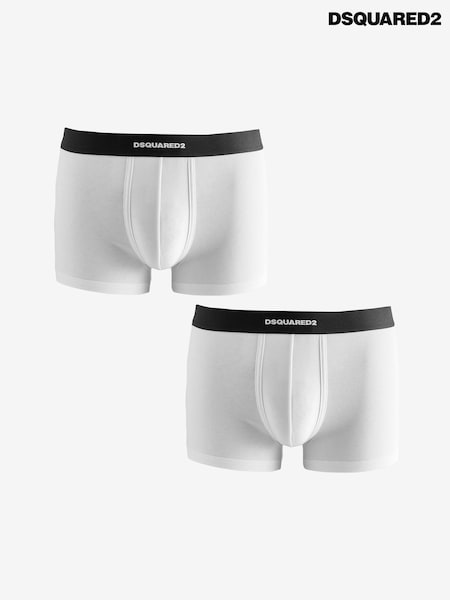 DSquared2 White Underwear Waistband Logo Boxers 2 Pack (AT6364) | £78