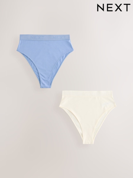 Cream/Blue Logo Knickers 2 Pack (AT6375) | £16