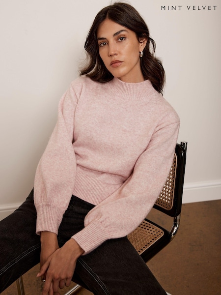 Mint Velvet Pink High Neck Jumper (AT6576) | £35