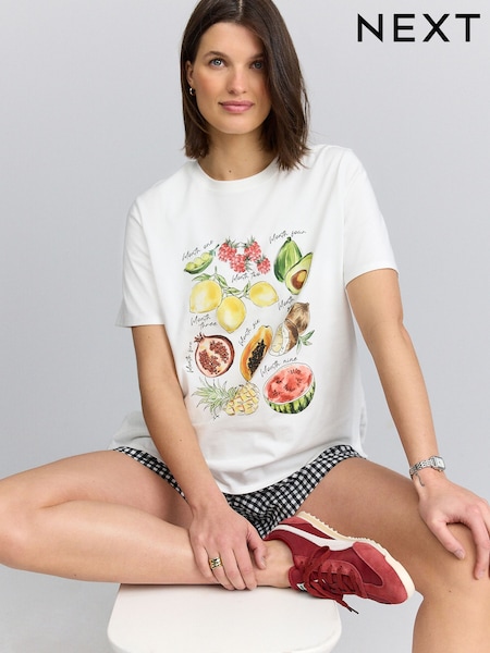 Fruit graphic Maternity Nursing 100% Cotton T-Shirt (AT6745) | £26