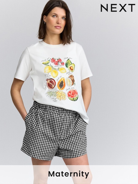 Gingham Maternity Pull On Shorts (AT6758) | £27