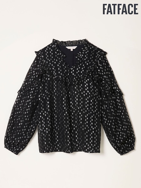 FatFace Olie Black Metallic Blouse (AT6774) | £69
