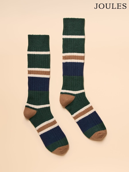 Joules Gibson Green/Navy Cosy Socks (AT6876) | £8.95