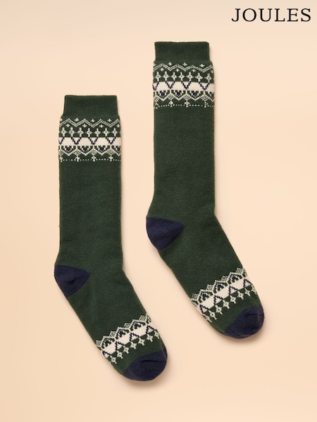 Joules Chalet Green Cosy Lined Sock (AT6885) | £9.95