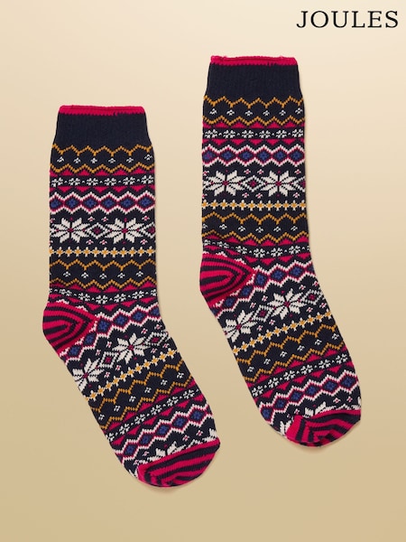 Joules Lucille Navy Fairisle Socks (AT6926) | £9.95