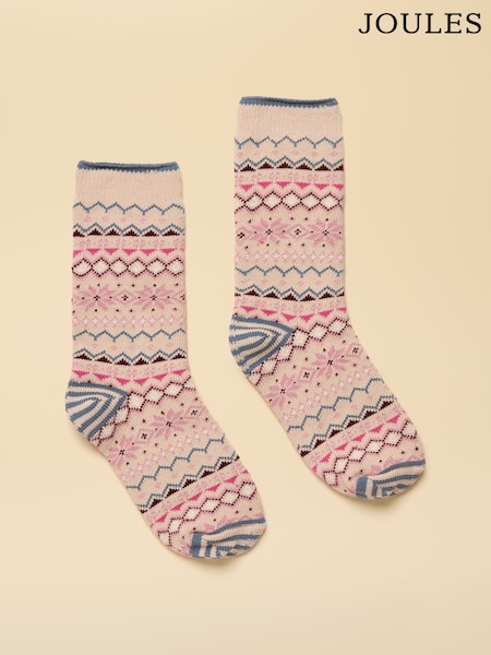 Joules Lucille Neutral Fairisle Socks (AT6927) | £9.95