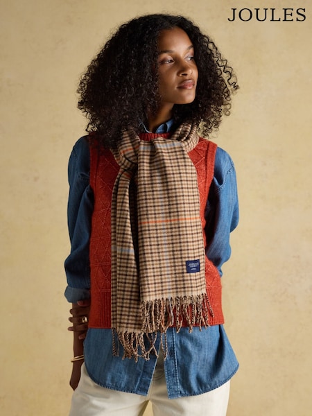 Joules Langtree Tan Brown Scarf (AT7056) | £16.95