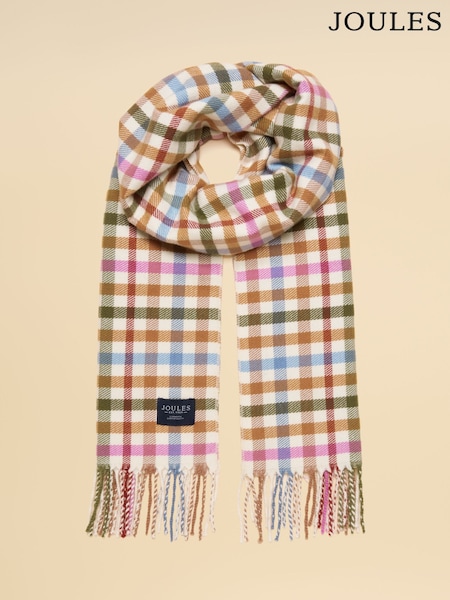 Joules Langtree Multi Neutral Large Unisex Scarf (AT7063) | £16.95