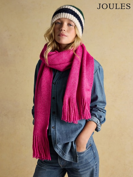 Joules Rosa Pink Knitted Scarf (AT7076) | £23