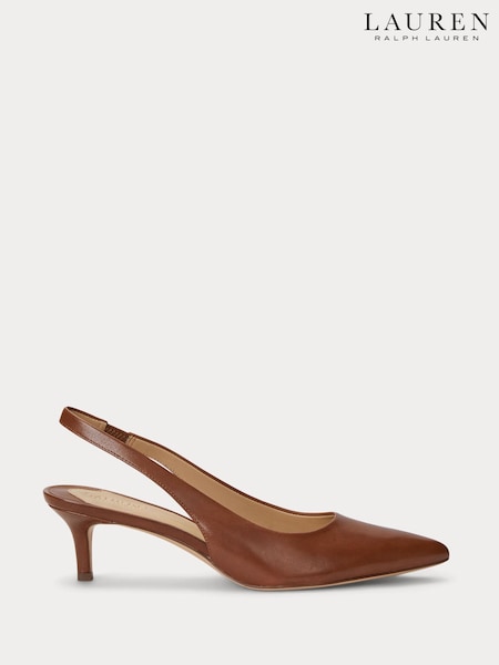 Lauren Ralph Lauren Lolah Burnished Leather Slingback Pumps (AT7092) | £139