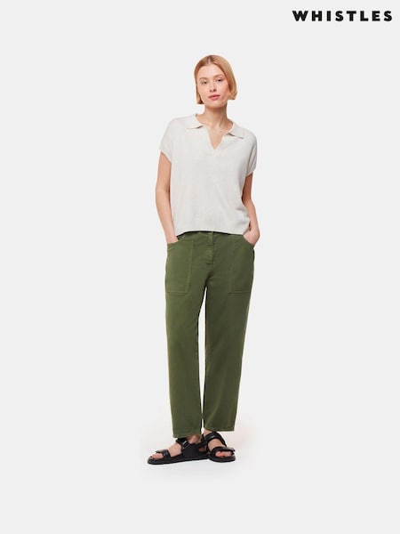 Whistles Green Petite Tessa Casual Trousers (AT7281) | £99
