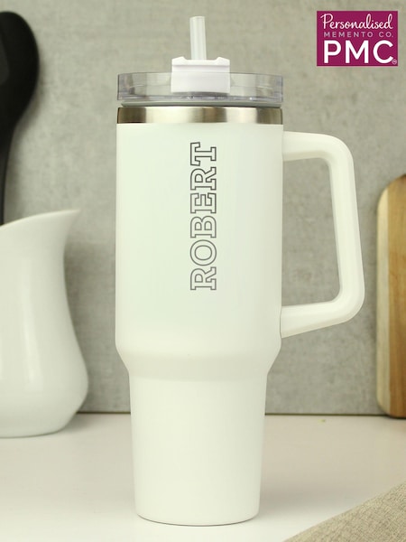 PMC Personalised 40oz White Travel Cup (AT7337) | £20