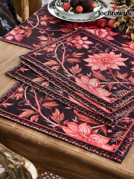 Joe Browns Purple Set of 4 Hand-Painted Floral Cotton Placemats (AT7509) | £30
